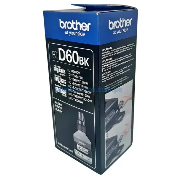 Botella De Tinta Brother BTD60BK Black, Para Impresoras DCP-T420W / T520W / T720DW / MFC-T4500DW 108.0ml. Envíos a Nivel Nacional