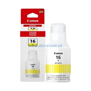 Botella De Tinta Canon GI-16Y Maxify Amarillo, Para Impresoras Canon GX3010 / GX4010 / GX5010 / GX6010 / GX7010, Rendimiento 9.000 Paginas