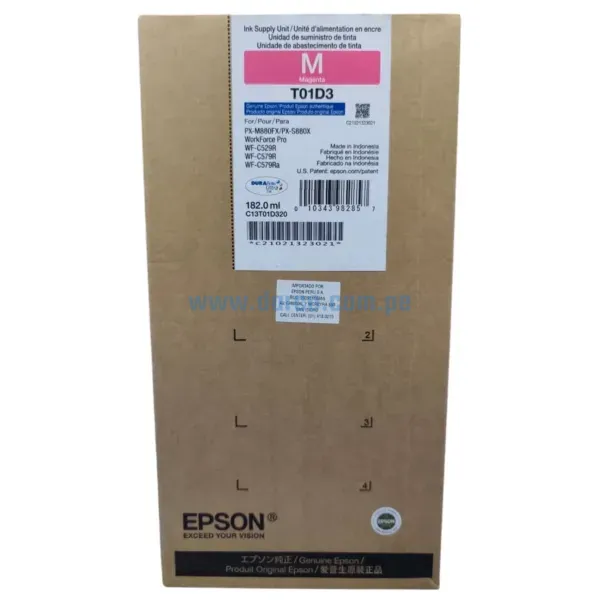 tinta-epson-t01d320-t01d3-workforce-pro-wf-c529r-c579r-magenta Bolsa De Tinta Epson T01D320 (T01D3) Magenta, Para Impresoras Epson Workforce Pro WF-C529R, C579R, PX-M880FX, S880X, 20.000 Paginas
