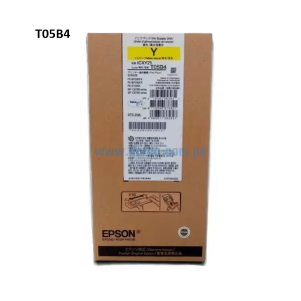Tinta Epson T05B420 T05B Yellow, Para Impresoras Epson Pigmentado Workforce Pro WF-C878R / C879R, Alto Rendimiento De 50,000 Paginas