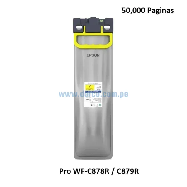 Tinta Epson T05B420 T05B Yellow, Para Impresoras Epson Pigmentado Workforce Pro WF-C878R / C879R, Alto Rendimiento De 50,000 Paginas