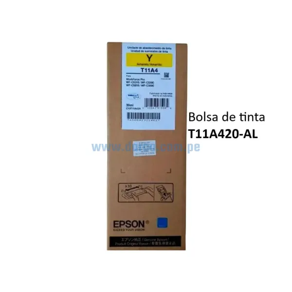 tinta-epson-t11a420-al-yellow-para-wf-c5810-c5890-original Bolsa De Tinta Epson T11A420-AL Amarillo Para Impresoras Epson Workforce Pro WF-C5310 / C5390 / C5810 / C5890, Rendimiento 5.000 Pag.