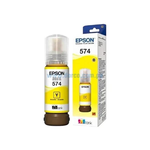Tinta Epson T574420 (574) Amarillo, Para Impresoras EcoTank L8050, L18050, Rendimiento 70 Mililitros, Envíos Lima Metropolitana Y Provincias