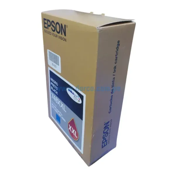 Bolsa De Tinta Epson T748XXL120 748XXL Negro, Para Impresoras Epson WorkForce Pro WF-6090, WF-6590, WF-8090, WF-8590