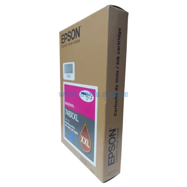 Bolsa De Tinta Epson T748XXL320 748XXL Magenta, Para Impresoras Epson WorkForce Pro WF-6090, WF-6590, WF-8090, WF-8590