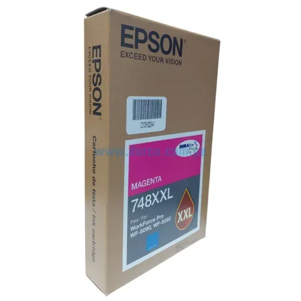 Bolsa De Tinta Epson T748XXL320 748XXL Magenta, Para Impresoras Epson WorkForce Pro WF-6090, WF-6590, WF-8090, WF-8590