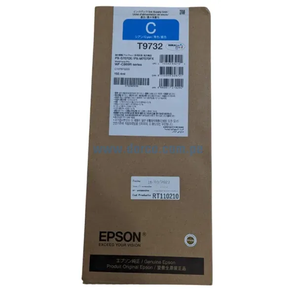 tinta-epson-t973220-t9732-cyan-workforce-pro-wf-c869r-px-s7070x Bolsa De Tinta Epson T973220 T9732 Cyan, Para Impresoras Epson Workforce Pro WF-C869R, PX-S7070X, PX-M7070FX. 22.000 Paginas