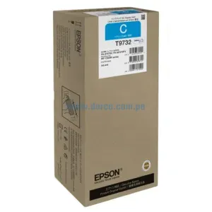 Bolsa De Tinta Epson T973220 T9732 Cyan, Para Impresoras Epson Workforce Pro WF-C869R, PX-S7070X, PX-M7070FX. 22.000 Paginas