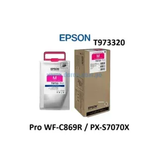 Bolsa De Tinta Epson T973320 T9733 Magenta, Para Impresoras Epson Workforce Pro WF-C869R, PX-S7070X, PX-M7070FX. 22.000 Paginas