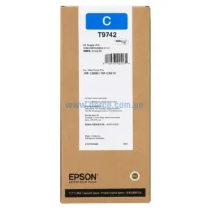 Bolsa De Tinta Epson T974220 T9742 Cyan, Para Impresoras Epson Workforce Pro WF-C869R, WF-C869R Series, PX-S7070X, M7070FX 84.000 Paginas