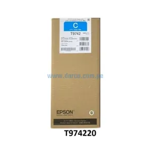 Bolsa De Tinta Epson T974220 T9742 Cyan, Para Impresoras Epson Workforce Pro WF-C869R, WF-C869R Series, PX-S7070X, M7070FX 84.000 Paginas