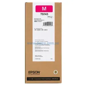 Bolsa De Tinta Epson T974320 (T9743) Magenta, Para Impresoras Epson Workforce Pro WF-C869R, WF-C869R Series, PX-S7070X, M7070FX 84.000 Paginas