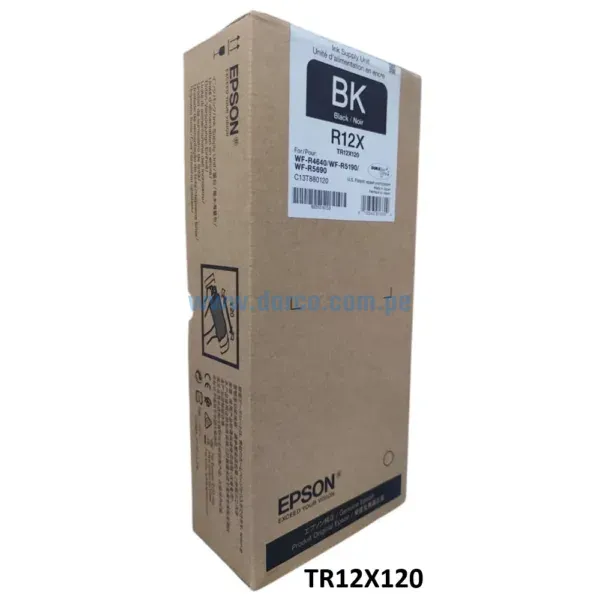 tinta-epson-tr12x120-r12x-negro-workforce-wf-r4640-r5190-r5690 Bolsa De Tinta Epson TR12X120 (R12X) Negro, Para Impresoras Epson Workforce Pro WF-R464, WF-R5190, WF-R5690, 20.000 Paginas