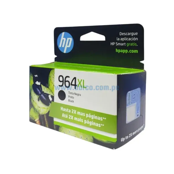 Cartucho De Tinta Hp 3JA57AL (964XL) Negro, Para Impresoras HP OfficeJet Pro 9010, 9016, 9018, 9020, Con Alta Capacidad De 51,5 mililitros