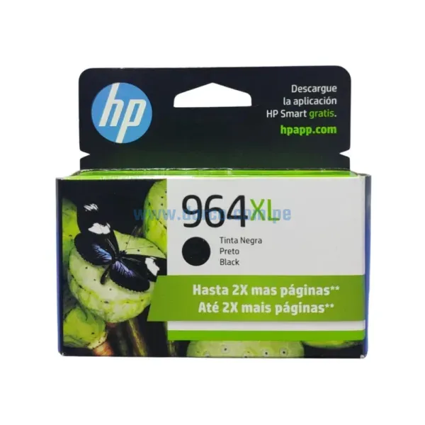 Cartucho De Tinta Hp 3JA57AL (964XL) Negro, Para Impresoras HP OfficeJet Pro 9010, 9016, 9018, 9020, Con Alta Capacidad De 51,5 mililitros