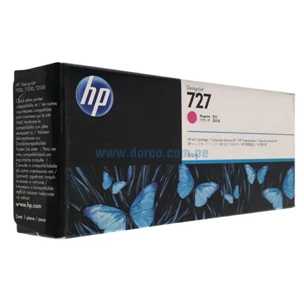 Tinta Hp F9J77A (727) Magenta , Para Impresoras DesignJet T1500, T930, T1530, T2530, T920, T2500, T930, T2530, 300 Mililitros