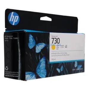 Cartucho De Tinta Hp P2V64A (730) Amarillo, Para Impresoras Hp DesignJet T1600, T1700, T2600, Contenido 130 Mililitros.