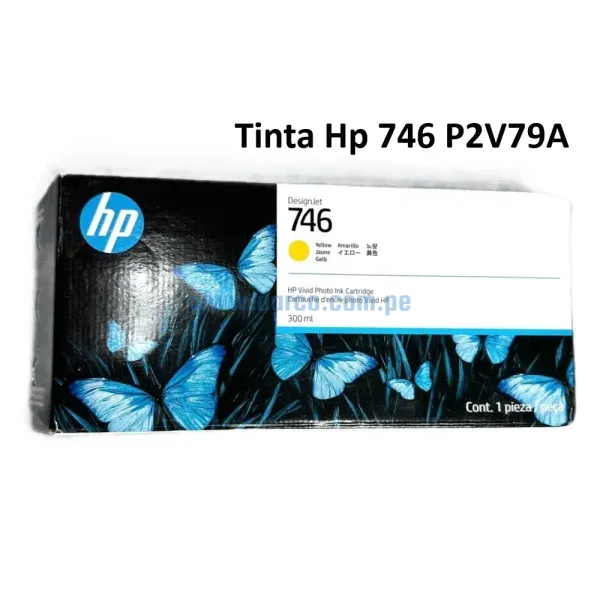 Cartucho De Tinta Hp 746 P2V79A Amarillo DesignJet PostScript Z6, Z9, Z9+DR, Contenido 300 Mililitros. Envios a nivel Nacional