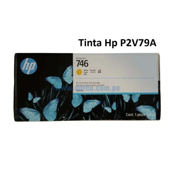 Cartucho De Tinta Hp 746 P2V79A Amarillo DesignJet PostScript Z6, Z9, Z9+DR, Contenido 300 Mililitros. Envios a nivel Nacional