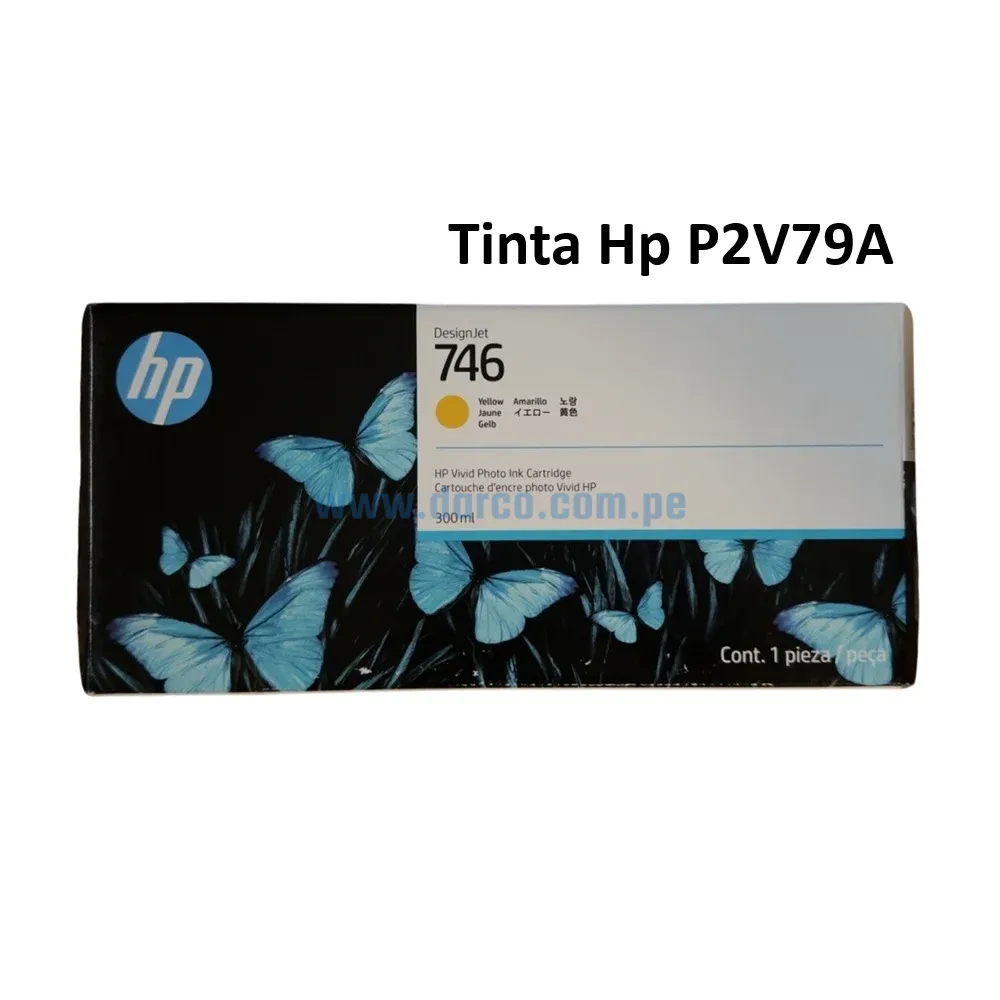 Cartucho De Tinta Hp 746 P2V79A Amarillo DesignJet PostScript Z6, Z9, Z9+DR, Contenido 300 Mililitros. Envios a nivel Nacional
