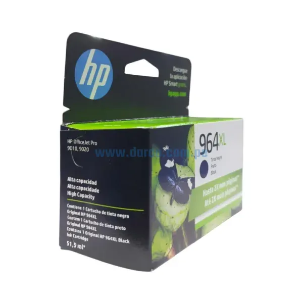 Cartucho De Tinta Hp 3JA57AL (964XL) Negro, Para Impresoras HP OfficeJet Pro 9010, 9016, 9018, 9020, Con Alta Capacidad De 51,5 mililitros
