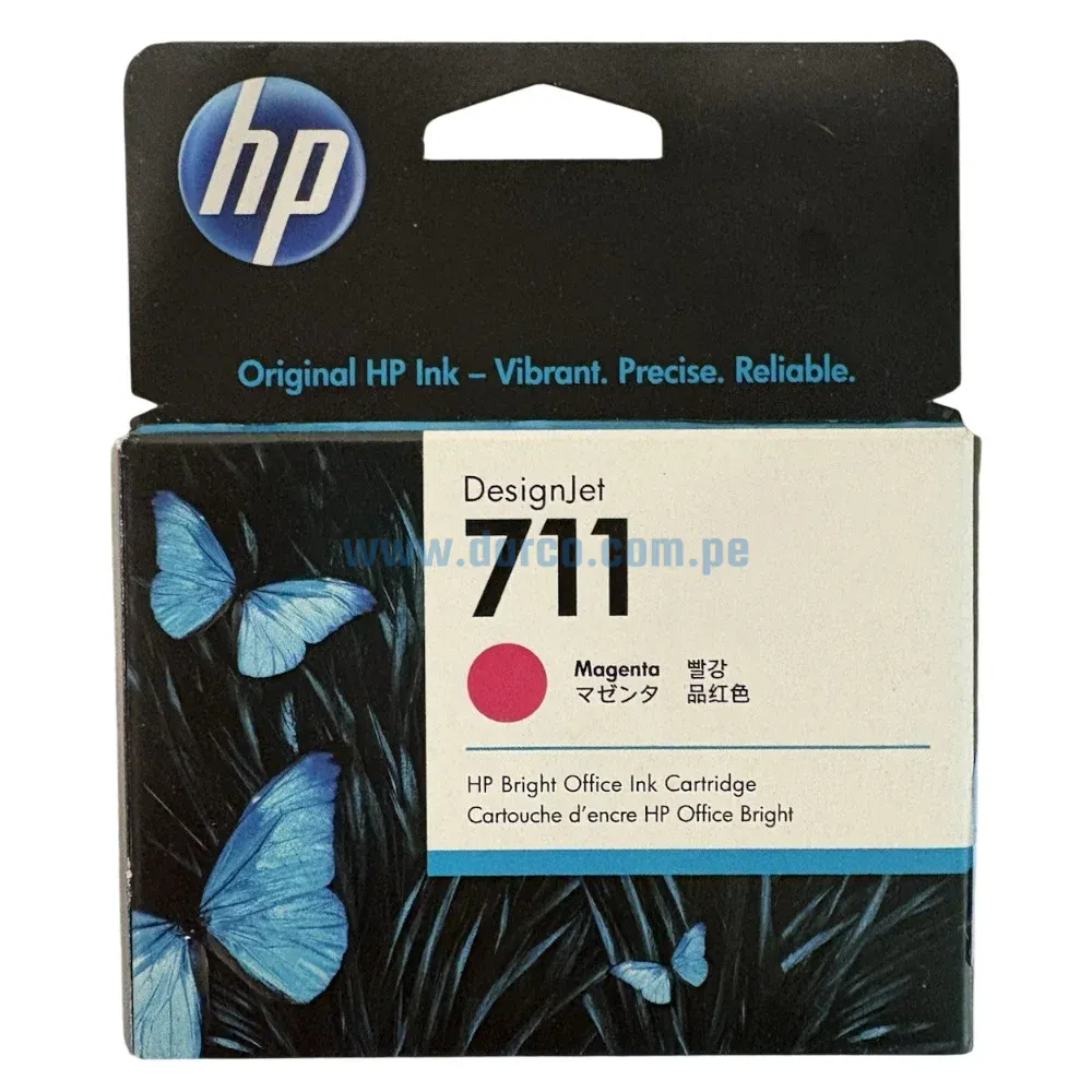 Cartucho De Tinta Hp CZ131A (711) Magenta, Para Impresoras DesignJet T120, T130, T520, T530 Contenido 29 Mililitros. Envios a Nivel Nacional