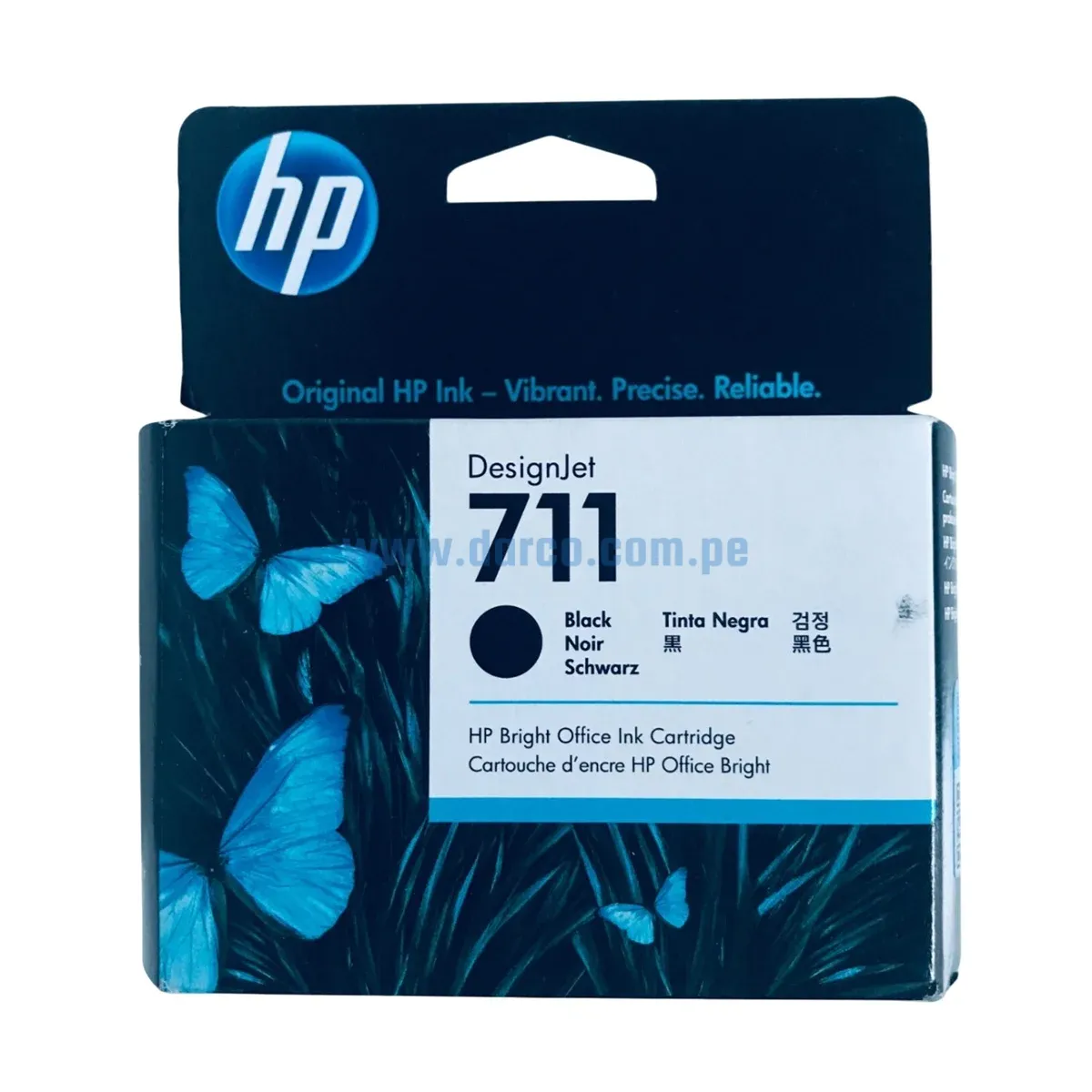 Cartucho De Tinta Hp CZ133A (711) Black, Para Impresoras DesignJet T120, T130, T520, T530 Contenido 80 Mililitros. Envios a Nivel Nacional