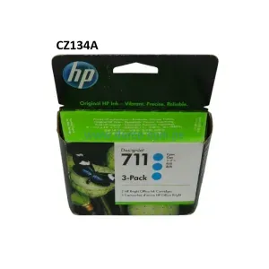 Cartucho De Tinta Hp CZ134A (711) Cyan 3 Pack Para Impresoras DesignJet T120, T130, T520, T530, Contenido De 29 Mililitros.