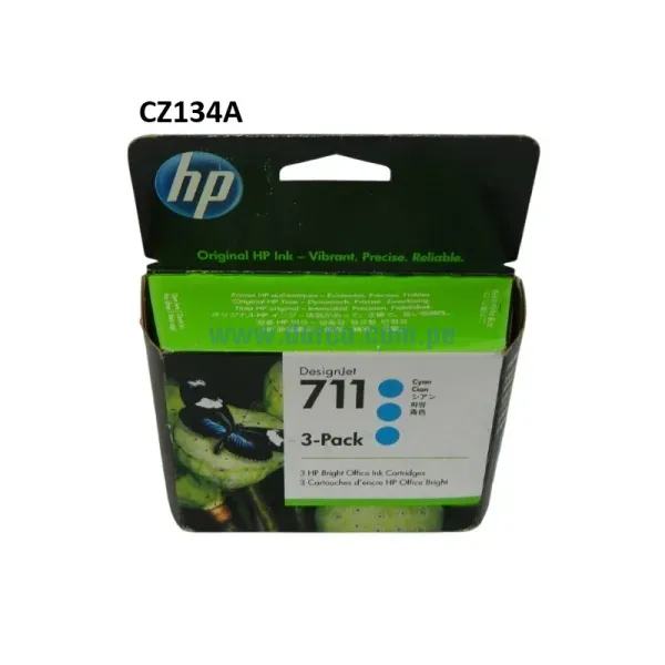 tinta-hp-cz134a-711-3-pack-designjet-t120-t520-29ml-cyan Cartucho De Tinta Hp CZ134A (711) Cyan 3 Pack Para Impresoras DesignJet T120, T130, T520, T530, Contenido De 29 Mililitros.
