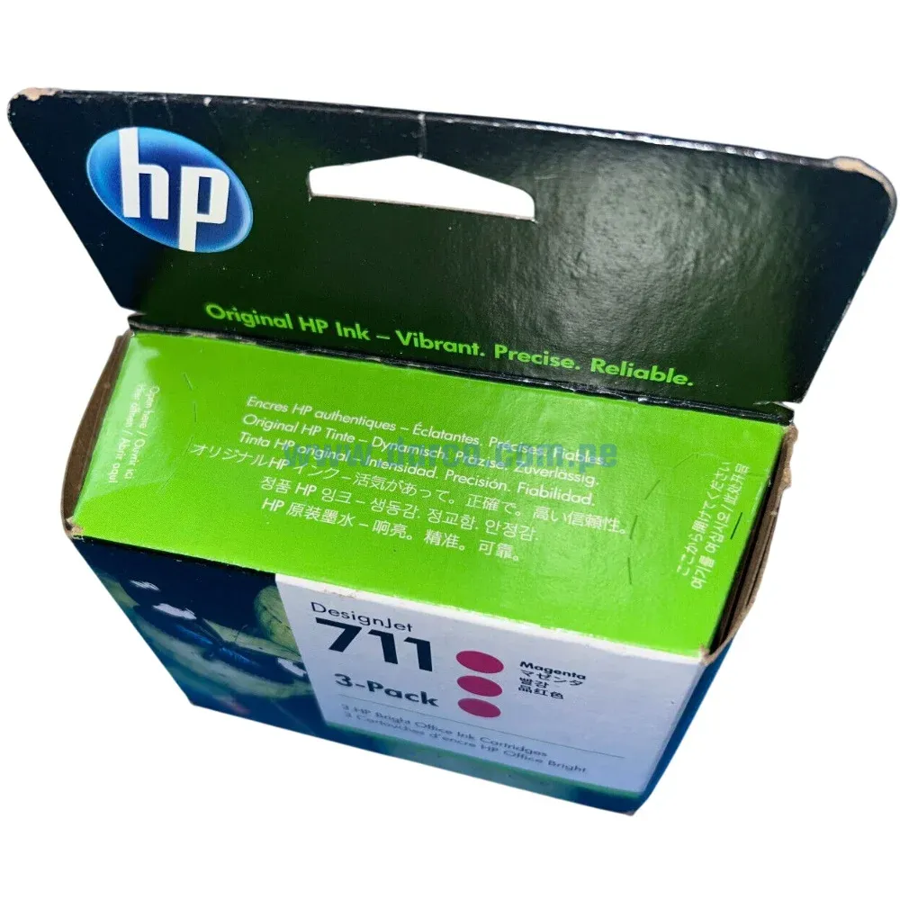 Cartucho De Tinta Hp CZ135A (711) Magenta 3 Pack Para Impresoras DesignJet T120, T130, T520, T530 Contenido 29 Mililitros.