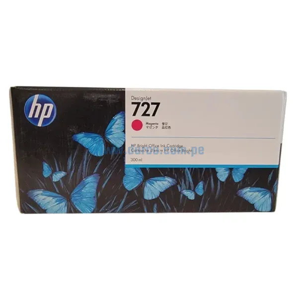 Tinta Hp F9J77A (727) Magenta , Para Impresoras DesignJet T1500, T930, T1530, T2530, T920, T2500, T930, T2530, 300 Mililitros