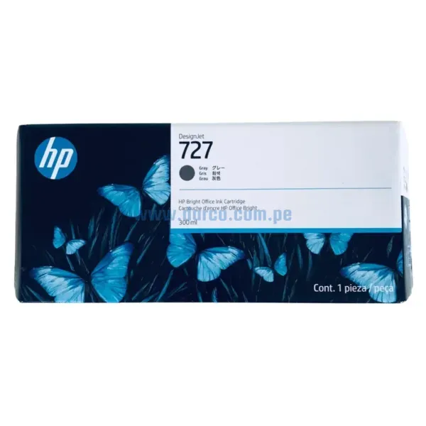 Tinta Hp F9J80A (727) Cris, Para Impresoras DesignJet T1500, T930, T1530, T2530, T920, T2500, T930, T2530, 300 Mililitros