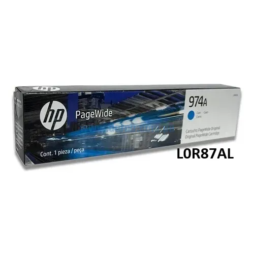 Tinta Hp L0R87AL 974A Cyan, Para Impresoras HP PageWide 452DW / 577DW Rendimiento 3,000 Paginas. Realizamos Envios A Nivel Nacional.