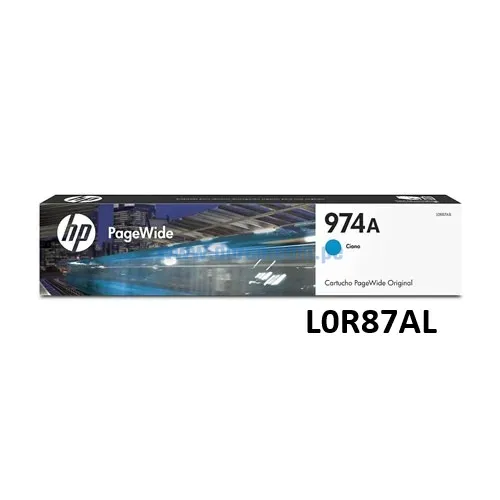 Tinta Hp L0R87AL 974A Cyan, Para Impresoras HP PageWide 452DW / 577DW Rendimiento 3,000 Paginas. Realizamos Envios A Nivel Nacional.