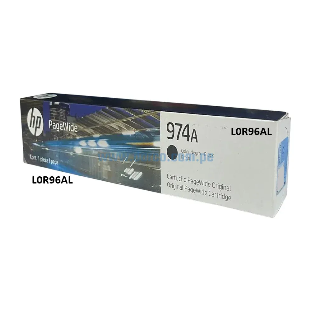 Tinta Hp L0R96AL 974A Negro, Para Impresoras HP PageWide 452DW / 577DW Rendimiento 3,500 Paginas. Realizamos Envios A Nivel Nacional.