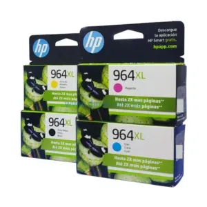Kit De Tinta Hp OfficeJet pro 9010, 9020 (964XL) Black, Cyan, Yellow, Magenta, Con Alta Capacidad De 51,5ml negro, y 24,5ml Colores