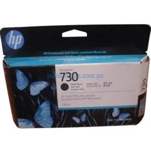 Cartucho De Tinta Hp P2V65A (730) Matte Black, Para Impresoras Hp DesignJet T1600, T1700, T2600, Contenido 130 Mililitros.