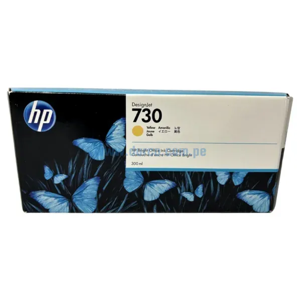 Cartucho De Tinta Hp P2V70A (730) Amarillo, Para Impresoras Hp DesignJet T1600, T1700, T2600, Contenido 300 Mililitros, Envios a Nivel Nacional