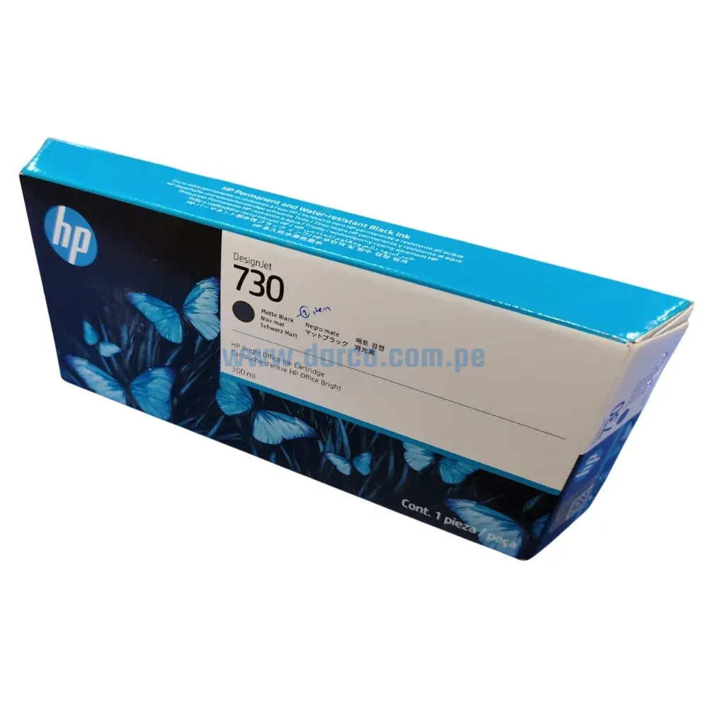 Tinta Hp P2V71A (730) Matte Black, Para Impresoras Hp DesignJet T1600, T1700, T2600, Contenido 300 Mililitros. Envios a Nivel Nacional.