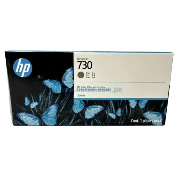 Tinta Hp P2V72A (730) Gray, Para Impresoras Hp DesignJet T1600, T1700, T2600, Contenido 300 Mililitros. Envios a Nivel Nacional.