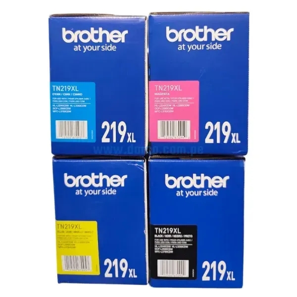Kit De Toner Brother TN219XL, Para Impresoras DCP-L3560CDW, MFP-L3760CDW, HL-L3280CDW, Envios Lima Metropolitana y Provincias