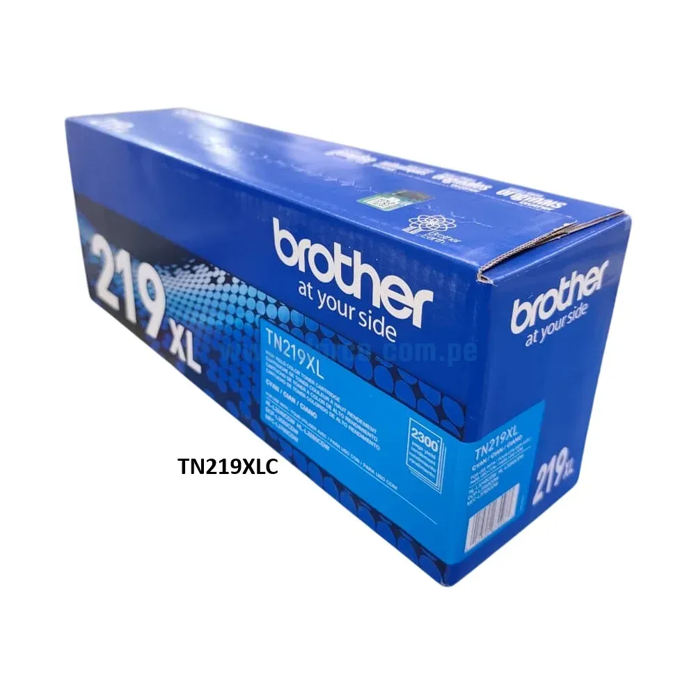 Toner Brother TN219XLC Cyan, Para Impresoras DCP-L3560CDW, MFP-L3760CDW, HL-L3280CDW, Capacidad De Impresión 2.300 Paginas.