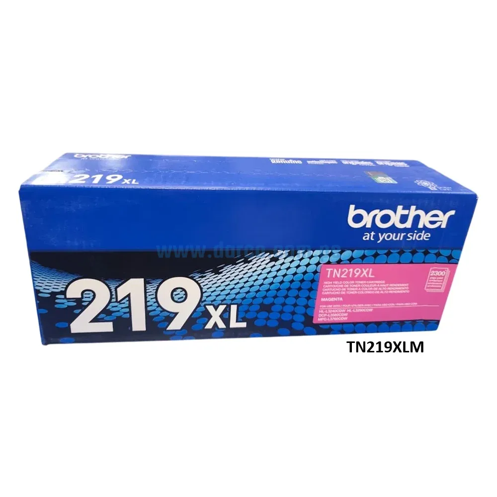 Toner Brother TN219XLM Magenta, Para Impresoras DCP-L3560CDW, MFP-L3760CDW, HL-L3280CDW, Capacidad De Impresión 2.300 Paginas.