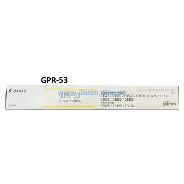 Toner Canon GPR-53 Amarillo, Para Impresoras C3125i, C3226i, C3325i, C3330i, C3530i, C3525i, C3730i, C3725i, C3025i, C3826, C3830, Envíos a Nivel Nacional