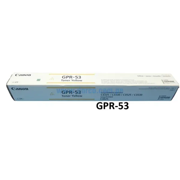 Toner Canon GPR-53 Amarillo, Para Impresoras C3125i, C3226i, C3325i, C3330i, C3530i, C3525i, C3730i, C3725i, C3025i, C3826, C3830, Envíos a Nivel Nacional