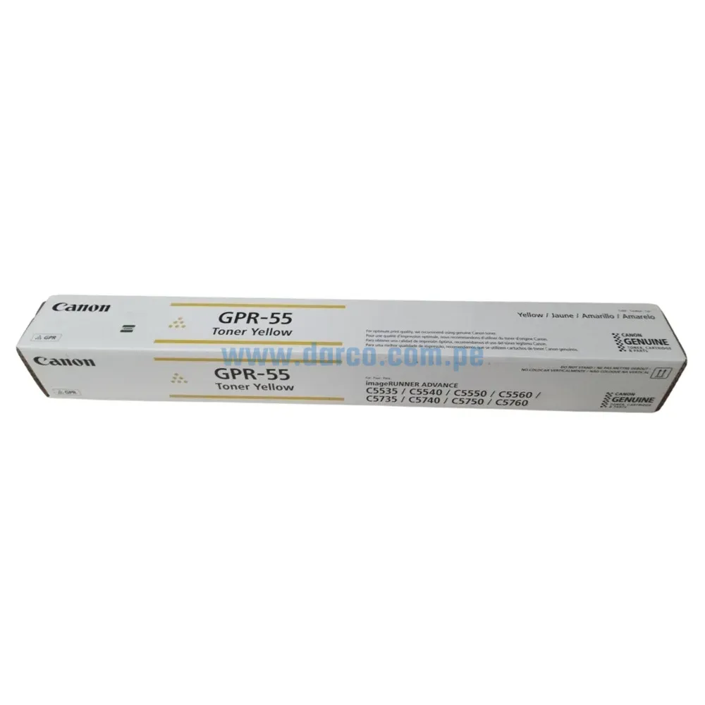 Toner Canon GPR-55 Amarillo, Para Impresoras iR ADV C5535i / C5540i / C5550i / C5560i / DX C5735 / C5740i / C5750i / C5760. Envíos a Nivel Nacional