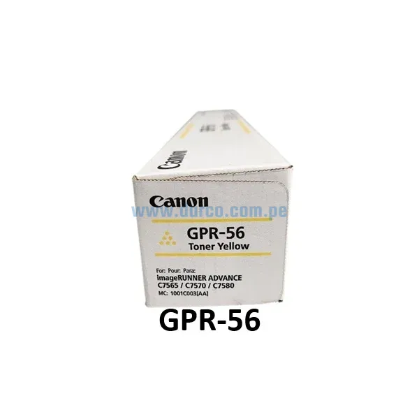 Cartucho De Toner Canon GPR-56 Amarillo Para Impresora Para C7565i, C7570i, C7580i, C7765i, C7770i, C7780i. Envíos a Nivel Nacional
