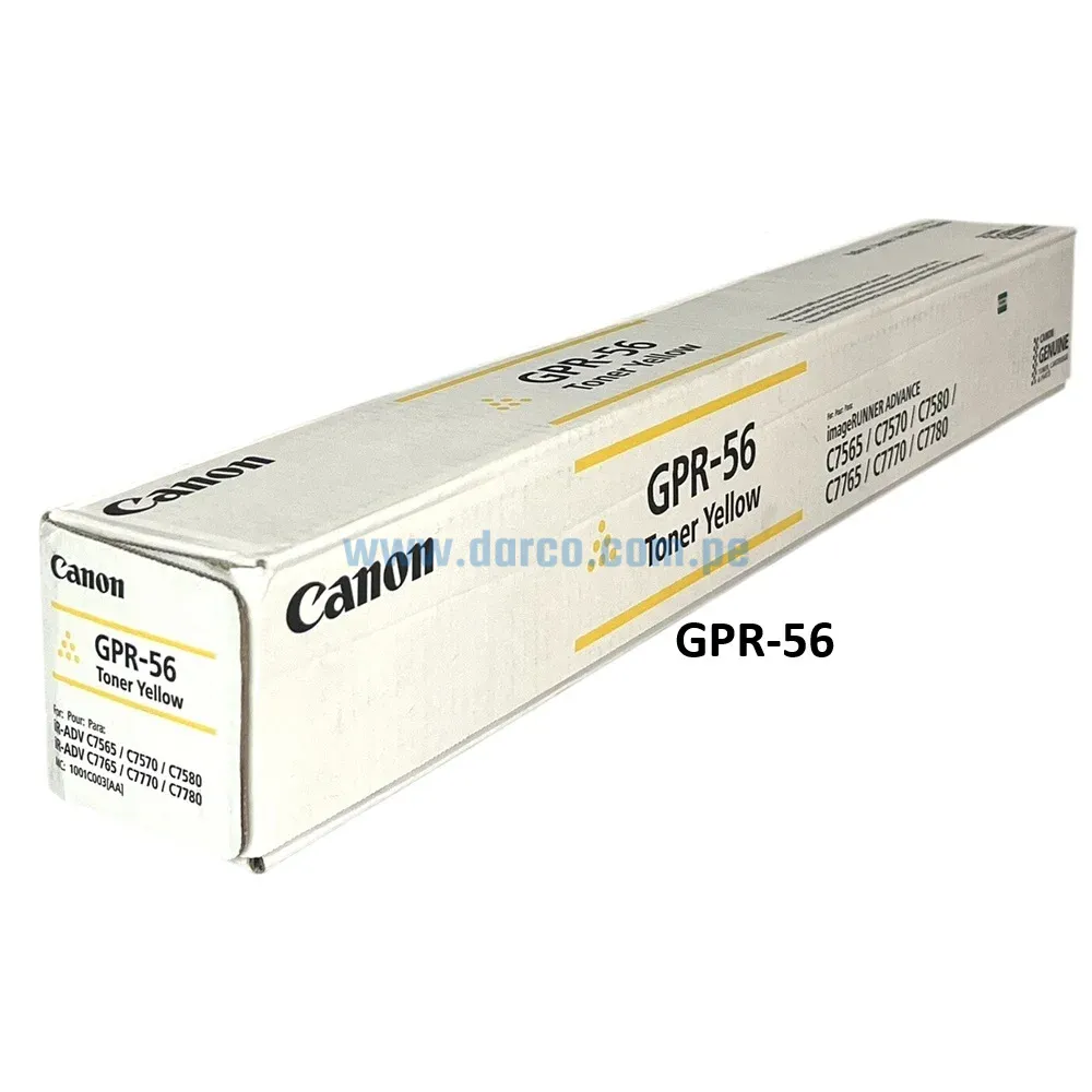 Cartucho De Toner Canon GPR-56 Amarillo Para Impresora Para C7565i, C7570i, C7580i, C7765i, C7770i, C7780i. Envíos a Nivel Nacional