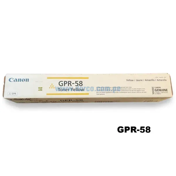Toner Canon GPR-58 Yellow, Para Fotocopiadoras Canon ADVANCE C256iF C356iF DX C257iF C357iF Con Capacidad De Impresión 18.000 Paginas.