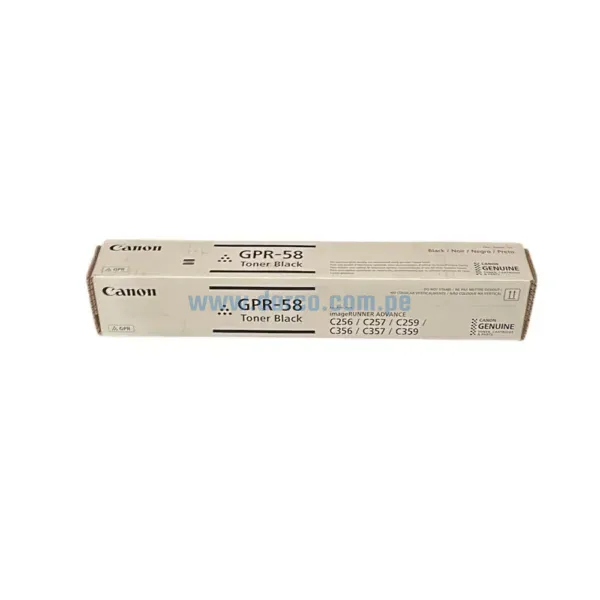 Toner Canon GPR-58 Negro, Para Fotocopiadoras Canon ADVANCE C256iF C356iF DX C257iF C357iF Con Capacidad De Impresión 23.000 Paginas.